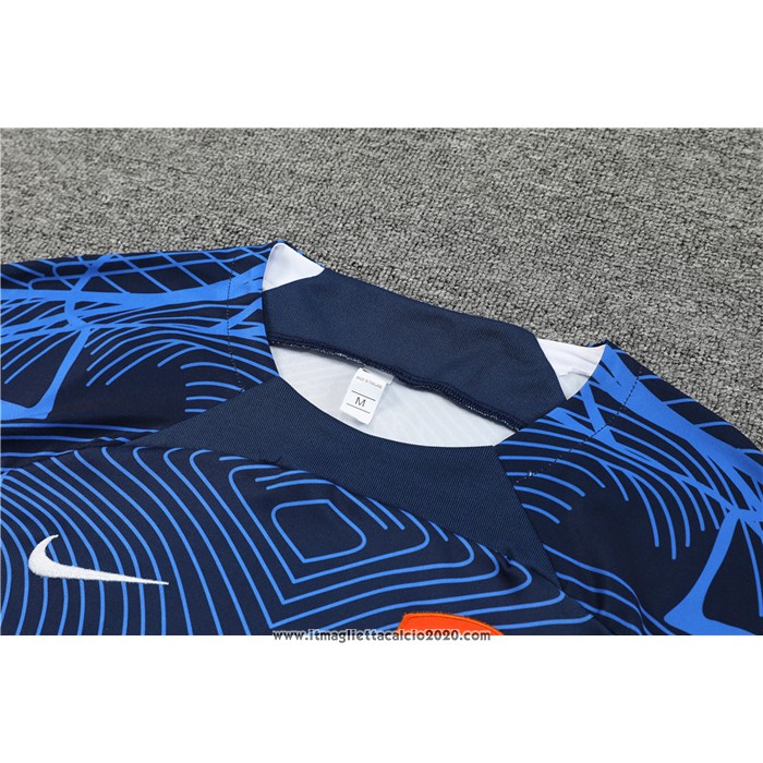 Tuta da Track Paesi Bassi Manica Corta 2022 2023 Blu - Pantalon Corto